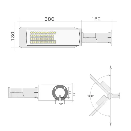 LED Street Light 50W 4kV 6000K Outdoor JND-77850