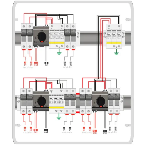 DC PV Protection Box GAVE STM21025P15S/3 3 MPPT 2 Strings 15A 1000V