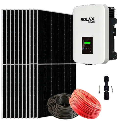 6000W Red Solar Kit Solax X3-MIC-6.0K-G2 Three-phase