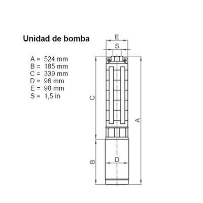 Lorentz PU150 C-SJ5-8 Solar Submersible Pump 4.6 m³/h 20m Centrifugal