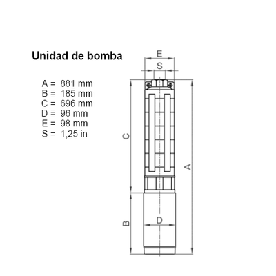 Lorentz PU1800 C-SJ1-25 Submersible Solar Pump 3m³/h 140m Centrifugal