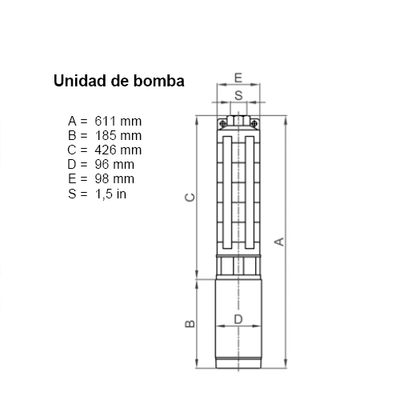 Lorentz PU1800 C-SJ5-12 Submersible Solar Pump 7.6 m³/h 70 m Centrifugal