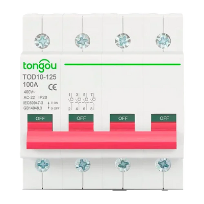 4P 400V 63A Circuit Breaker Tongou TOD10-125