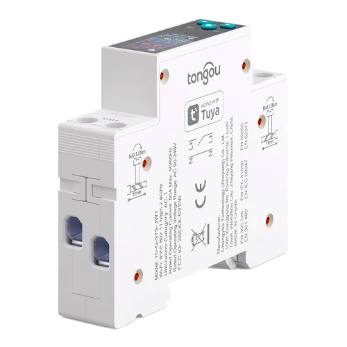TUYA WiFi Smart Circuit Breaker 1P 50A TO-Q-SYS-JWT with LCD and Meter
