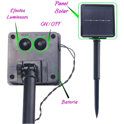 Solar Garland 200 LEDs 3000K Outdoor JND-9138H