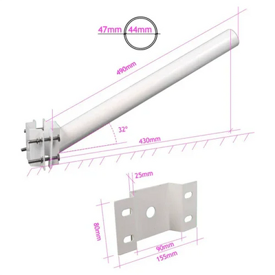 White Solar Streetlight Bracket 47mm Pole or Wall JND-77861