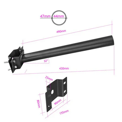Black Solar Streetlight Bracket 47mm Post or Wall JND-77862