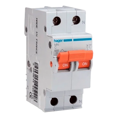 Hager 2P 40A C-curve Circuit Breaker | 6kA | 400V