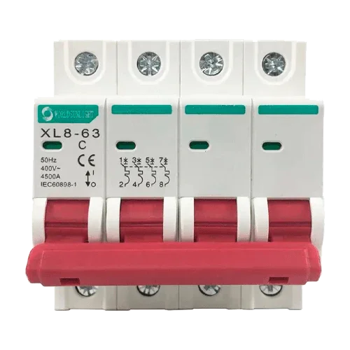 XL8-63 4P 10A 400V AC Curve C Miniature Circuit Breaker