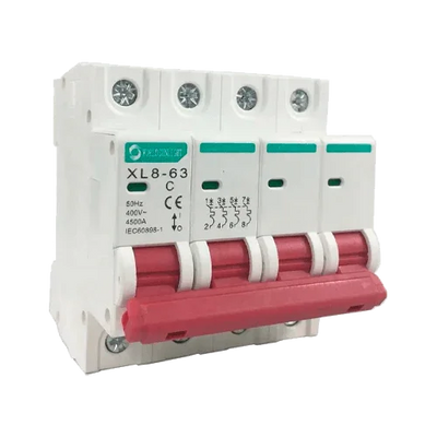 XL8-63 4P 10A 400V AC Curve C Miniature Circuit Breaker