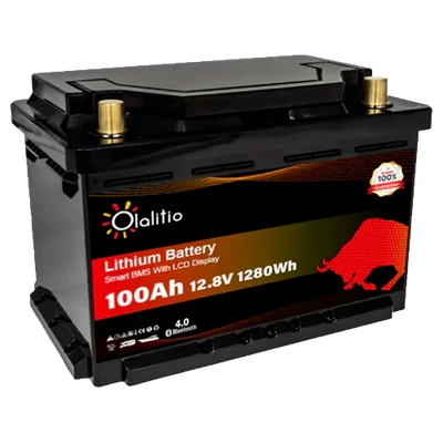 Lithium Battery 12V 100Ah Olalitio OLA-12-100-SLN3 Under Seat Bluetooth
