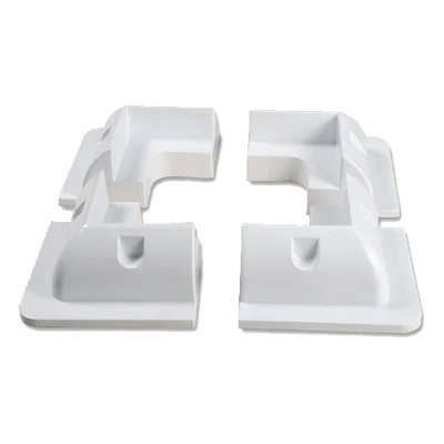 Kit 4 White Spoiler Corner Brackets for Solar Caravan