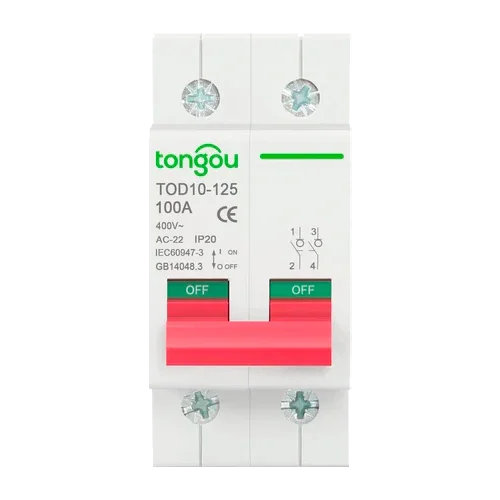 2P 400V 100A Miniature Circuit Breaker Tongou TOD10-125