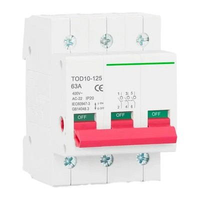 3P 400V 63A Circuit Breaker Tongou TOD10-125