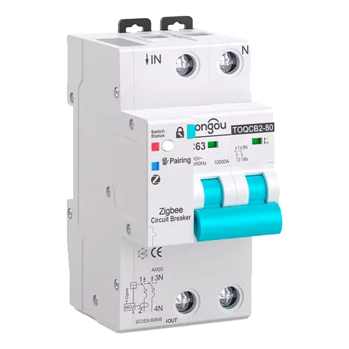 Tongou Smart Circuit Breaker 2P TOQCB2-80 1-63A Curve C Zigbee