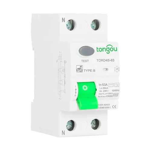 Type B Differential 2P 25A 30mA Tongou TORD4B-63