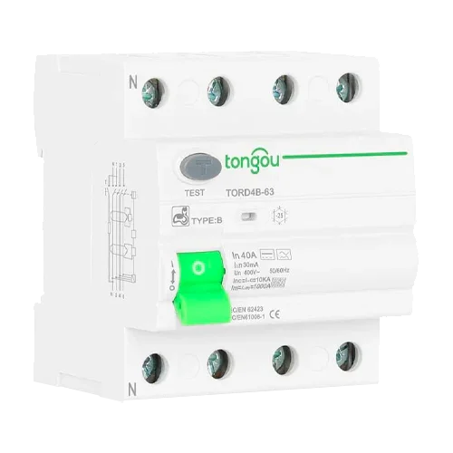 Type B Residual Current Circuit Breaker 4P 16A 30mA Tongou TORD4B-63