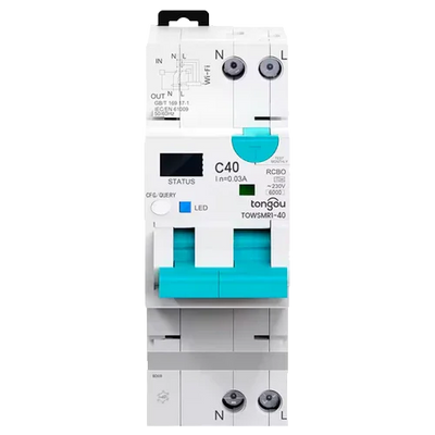 Type A WiFi Differential 2P 1–40A 30mA Tongou TOWSMR1-40