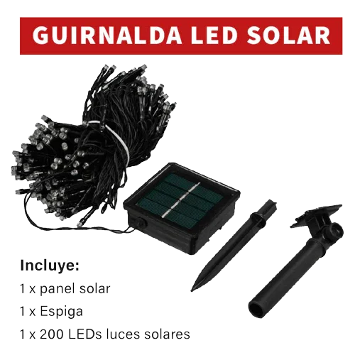 Solar Garland 200 LEDs 3000K Outdoor JND-9138H