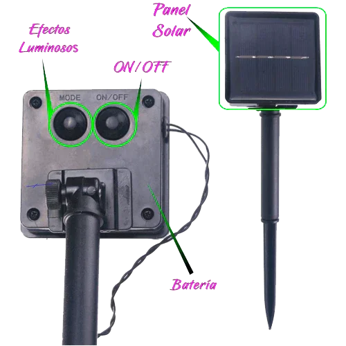 Solar Garland 200 LEDs 3000K Outdoor JND-9138H